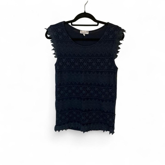 Women's Navy Lace Top - Picture 1 of 3